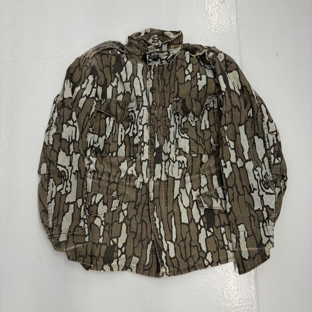 Vintage 80s US Army M-65 Tree Bark Camo Field Jacket